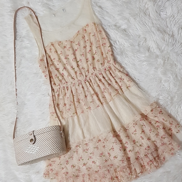 Vintage Dresses & Skirts - 👒 SWEETHEART NECKLINE MESH TULLE FLORAL DRESS